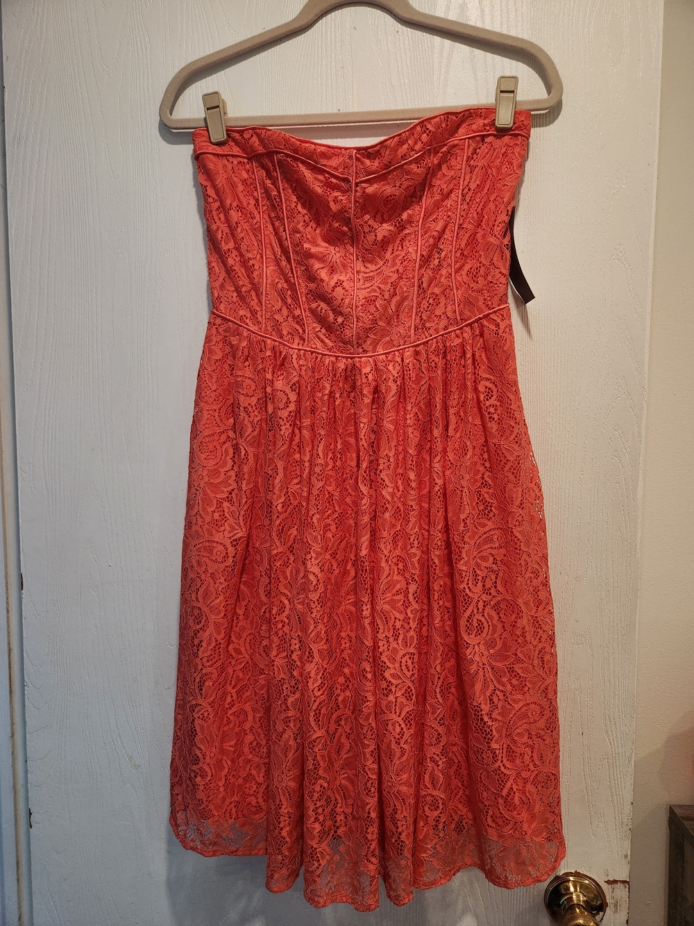 Eva Mendes for New York & Company Strapless Coral Lace Dress